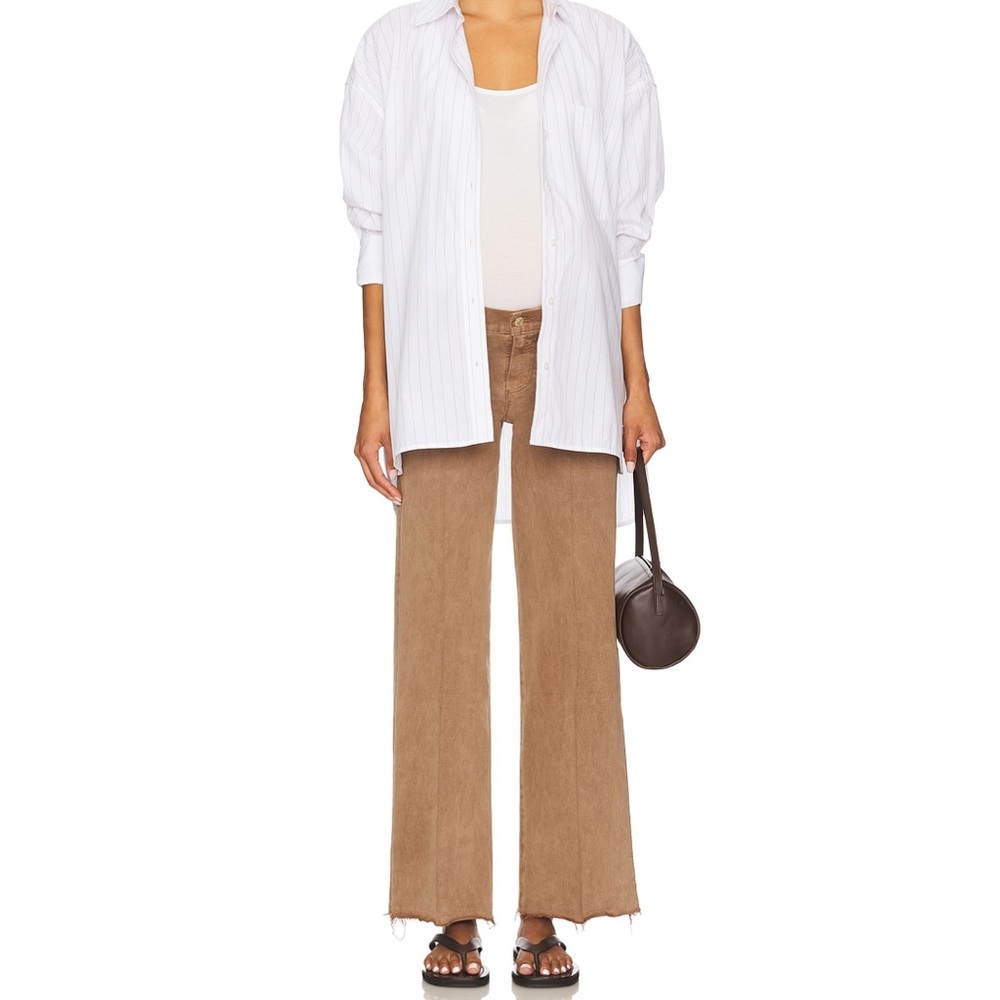 Paige Maternity Anessa Women's Tan Wide-Leg Jeans